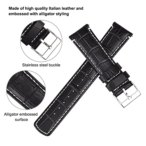 Image of Ritche Christmas Gift Quick Release Leather Watch Bands Genuine Leather Watch Strap for Samsung Galaxy Watch 6 Band Classic 43mm 47mm 40mm 44mm 18mm, 20mm or 22mm for Men and Women, White Elephant Gifts, Stocking Stuffers for Men