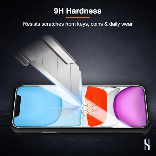 Image of Tempered Glass for iPhone 11 | XR (6.1 Inch) Military Grade 9H Screen Guard, Anti-Scratch, Shatterproof, Edge-to-Edge Full Coverage - Black Border