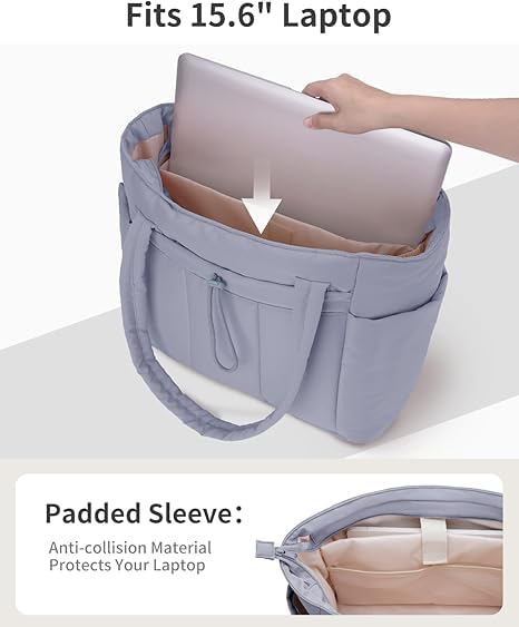 Image of Large Tote Bag for Women | Multi-Pocket Travel Shoulder Bag with Tumbler Pocket | Work, Office, College, Travel & Daily Use Handbag