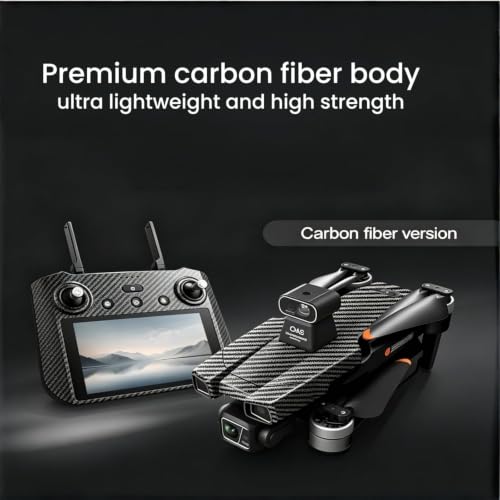 Image of AE86ProMax+Drones with Camera for Adults 4K Video,Touch Screen Tablet Remote and 3-Axis Mechanical Gimbal, 5G Digital Transmission, 360 Laser Obstacle Avoidance, GPS Auto Return,Three 8000mAh 45 Mins Long Endurance, 500g Payload, Smart Follow Waypoint Flight Foldable Quadcopter, Up to 5 Miles Range (Carbon Fiber, 3 Batteries + 64GB TF Card)
