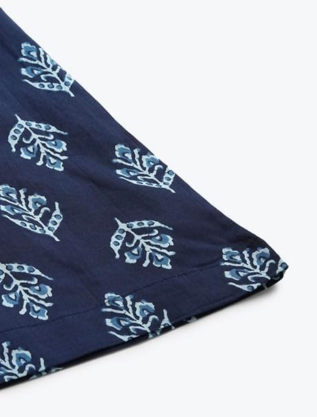 Image of Women Navy Blue & White Printed Flared Palazzo Pants