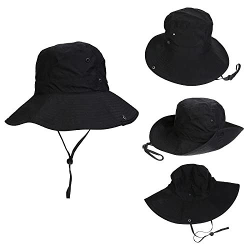 NiceYnn Bucket Foldable Garden Outdoor Safari Hat UPF 50 Wide Brim Summer UV Protection Sun Hats Fishing Walking Hiking Boonie Cap for Men Chin Strap - Image 3