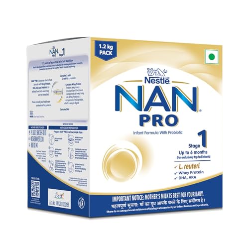 Image of Nestle NAN PRO Stage 1, 1.2kg Pack, Infant Formula Milk Powder for Babies (Up to 6 Months) - with Probiotic, 3x400g Pouch in Box
