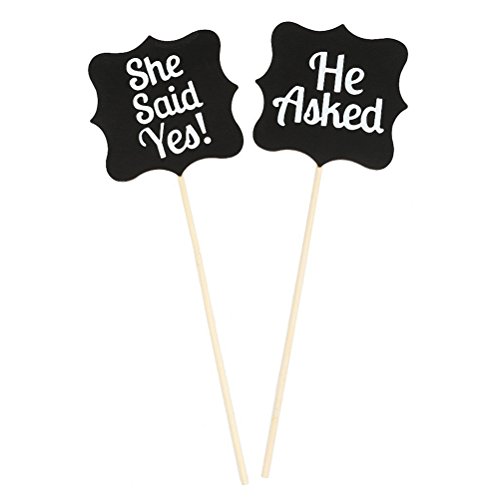 PIXNOR Wooden Wedding Signs She Said Yes Sign Accessories Photo Props Kits