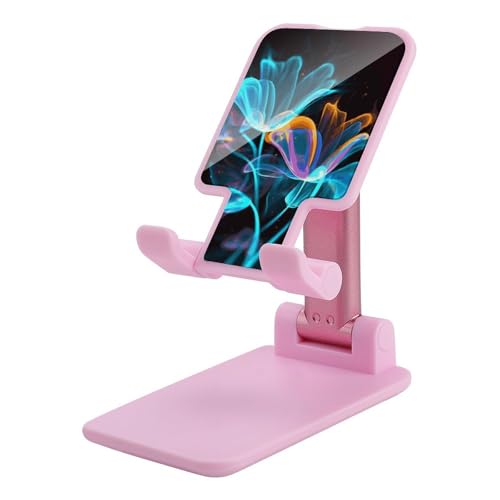 Support téléphone portable réglable et pliable bureau motif fleurs fluo universel