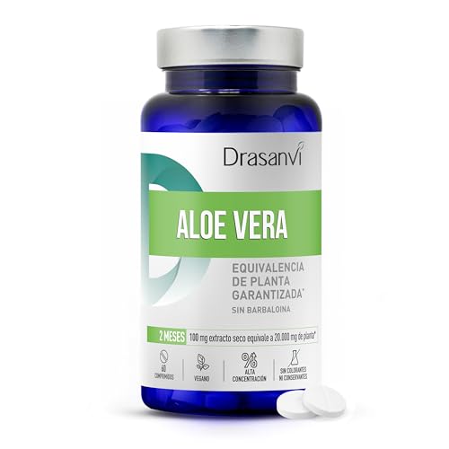 Aloe Vera 60 Comprimidos Drasanvi Nutrabasics | Extracto Natural | Apoyo Digestivo e Intestinal | 1 al Día | Suplemento Natural