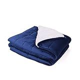L'AGRATY Luxury Minky Sherpa Weighted Blanket for Adults (15lbs, 48