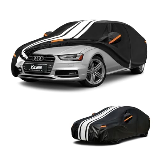 Image of Kayme Heavy Duty Car Cover for Audi A4 /S4 Sedan (1994-2026) Waterproof | Gift with Tape /Towel /Bag, Outdoor Full Exterior Cover Rain Snow Sun UV Protection, Soft Cotton Inner Protect Vehicle Paint