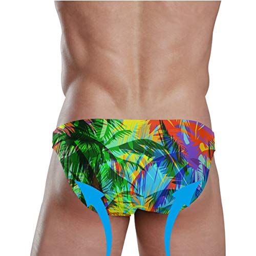 Men Swim Brief Bikini Colorful Palm Tree Beach Beach Bikini for Men Swim Underwear Large4
