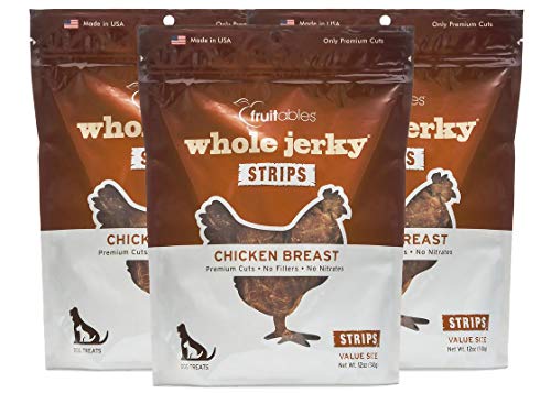 Fruitables Whole Jerky Roasted Chicken Breast Dog Treats 12 Ounces, Pack of 3