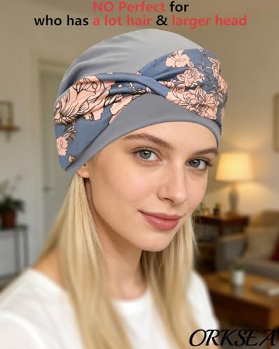 Image of Chemo Headwear for Women Knot Beanies with Stretch Elastic Turbans Soft Cancer Hats Head Coverings Scarf Headwraps