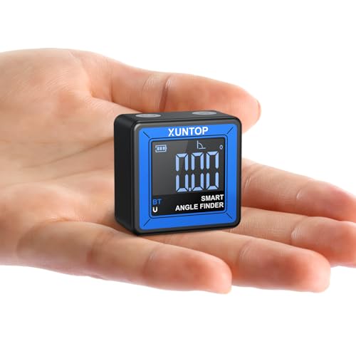 XUNTOP Digitaler Winkelmesser Drahtlose Übertragung Neigungsmesser 0.05° Datenspeicherung Type-C SchnittstelleIP54 für Holzarbeiten, Bau, Dekoration, DIY