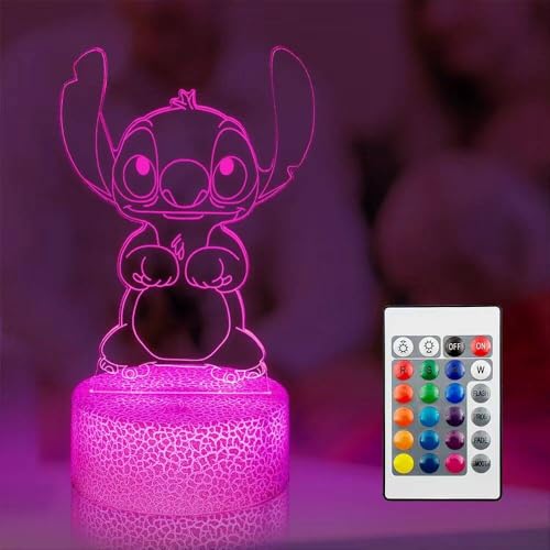 HUITANQIAN 3D Night Light for Kids -16 Colors 3D Illusion Lamp with Remote & Smart Touch Bedroom Decoration Led Light Birthday Gifts Holiday Xmas for Teens Boys Girls Kids