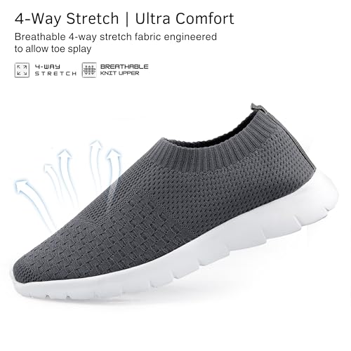 Image of Kraasa Men's Slip on Walking Shoes Ultra Light Breathable Non Slip Running Shoes Casual Fashion Sneakers Mesh Workout Sports