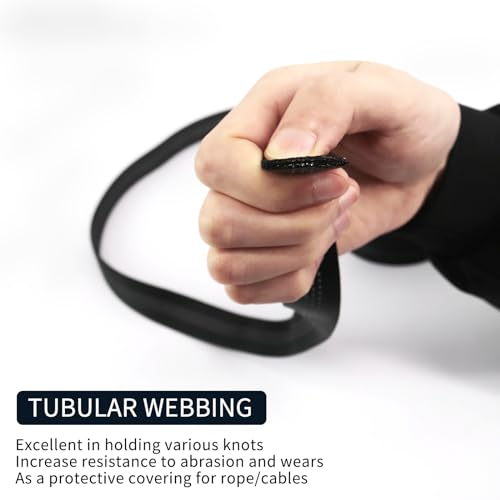 Image of NewDoar CE UIAA Certified 1 Inch Nylon Webbing Strap /Tubular Climbing Webbing - Heavy Duty Strap for Rescue, Climbing, Harnesses, Rock Work, & Firefighting