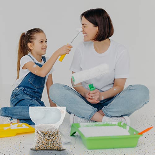 700 G/ 1.54 Lb Blend Decorative Color Chips Concrete Floor Coatings Paint Flakes for Garage Floor Paint Interior Exterior Walls Floors(Black, White, Light Gray, Light Yellow, Light Coffee)