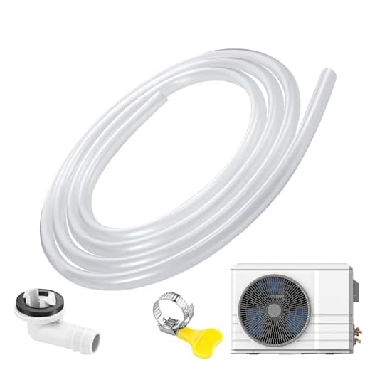 tulahkomen Kit de drenaje de aire acondicionado, kit de drenaje de aire acondicionado de ventana, accesorios de drenaje con abrazadera y conector de manguera para ventanas portátiles de aire
