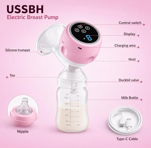 Image of Automatic Breast Pump Efficient Electric Milk Pump for Breastfeeding Mothers Comfortable, Portable, Quiet Suction Pump Ideal Postpartum Nursing Solution
