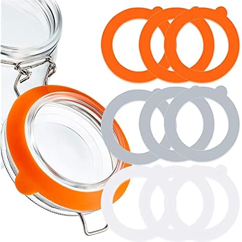 9 Stücke Einkochringe für Einmach Glas, Silikon Einkochringe, Dichtungen Ersatz Einmachgläser, Auslaufsichere Silikon Dichtungen Luftdichte Dichtungsringe Cover