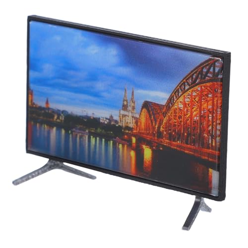 Toyvian Miniatur Fernseher Puppenhaus Zubehör, 1:12 Mini LCD Bildschirm Realistisches Modell Wohnzimmer Dekoration Detailgetreu und Langlebig FüR Kleine Miniaturwelten