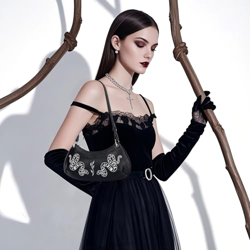 Image of Women's Small Shoulder Bag Goth Y2k Mini Purse with Unique Snake Pattern