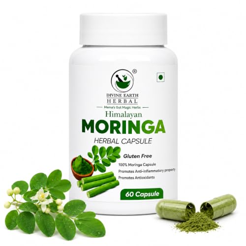 Image of Himalayan Moringa Capsules | Helps Naturally Boost Energy Level, Improves Stamina, Rich In Vitamins & Minerals | 60 Veg Capsules | GMP Certified Organic