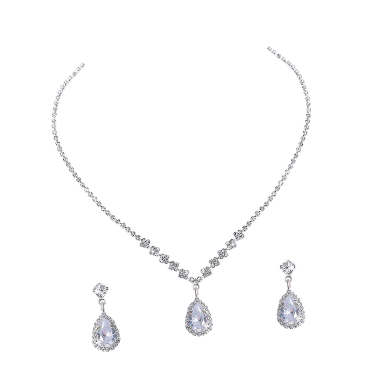 Holibanna 1ensemble Parure De Bijoux Strass Pour Mariage Ensemble De Collier Et Boucles Oreilles Élégantes Pour Bride Et Invitées