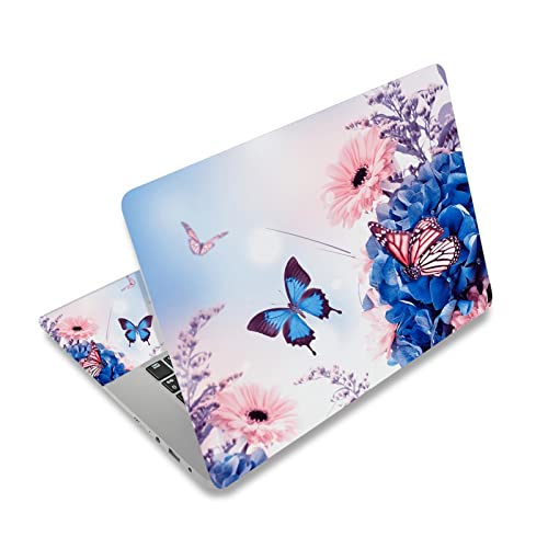 Revêtement autocollant pour ordinateur portable 13 pouces fleur et papillon durable