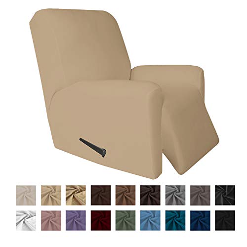 Easy-Going 4 Pieces Microfiber Stretch Recliner Slipcover – Spandex Soft Fitted Sofa Couch