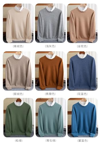 Men's Wool Sweater Crewneck Pullovers Business Casual Knit Warm Jumper Long Sleeves Warm Tops2