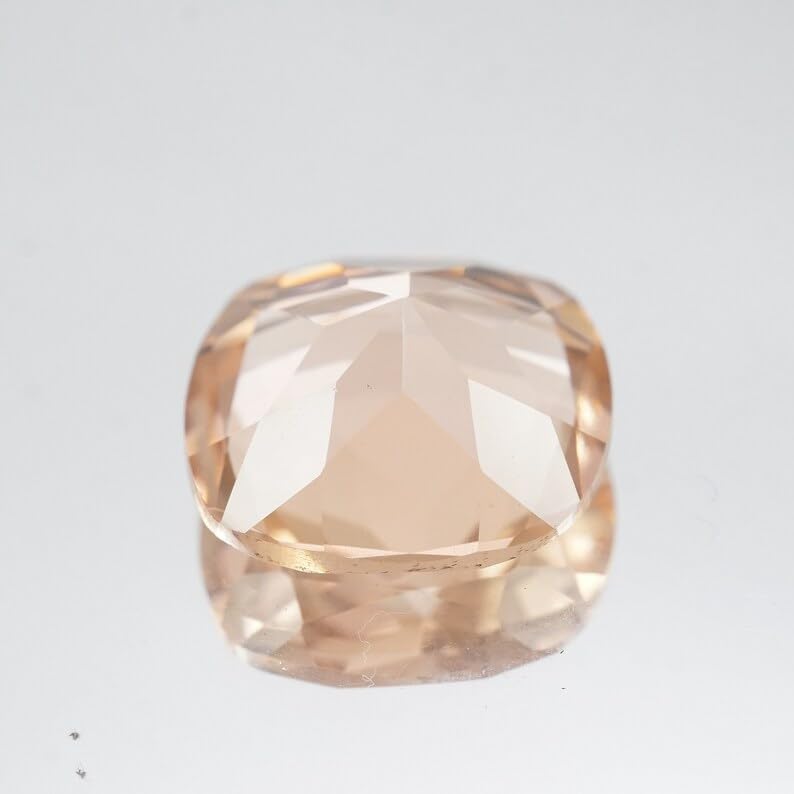Morganite pêche 10mm coussin pour fabrication bague collier DIY