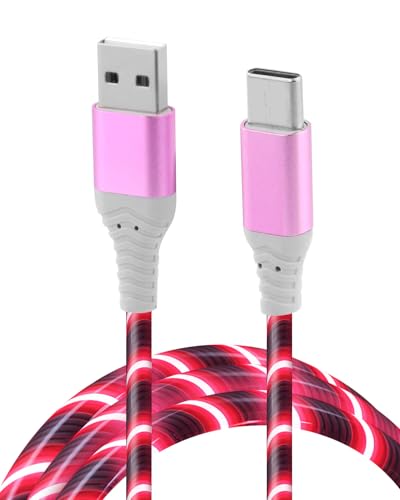 2M Câble USB C Lumineux, Câble USB A vers Type C Charge Rapide 3A Allumez le chargeur de Téléphone Multi LED Android pour Transfert de Données et...
