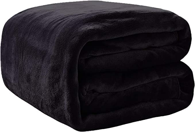 Artistic Fashionista New Thermal Super Soft Velvet Faux Fur Mink Throw Blanket Soft Warm Thick Bed Sofa Cover Single Double King (Double - 150x200cm, Black)