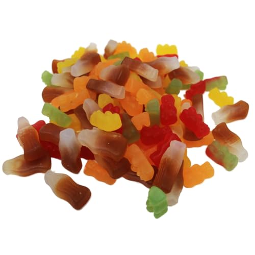 Mélange d'ours en gomme fruitée et de bouteilles de cola sans sucre et végétalien, 175 g