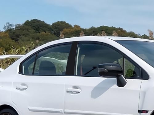 Rvinyl Pillar Post Window Trim Compatible with Subaru WRX 2015-2021 - Gloss (Black)