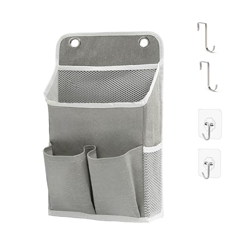 Someteth Hanging Basket for Organizing, Wall Organizer with Pockets and Over The Door Organizer，Can for Home, Closet, Office and Camper (1 Grey)