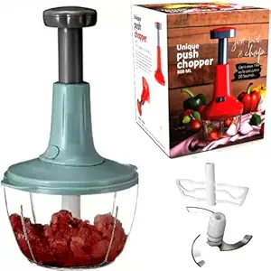 Hand Press 2 in 1 Push Chopper Push and Fruit Cutter Chopper with Easy Push and Close Button Chop Chopper Vegetable and Fruits |(Pack of 1)