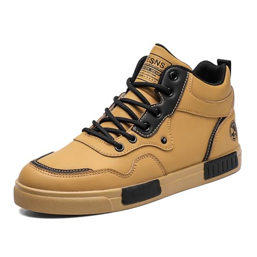 Image of Men's Fashion High Top Chinese Style Skate Sneakers Stylish Comfortable Skateboarding Road Running Walking Shoes
