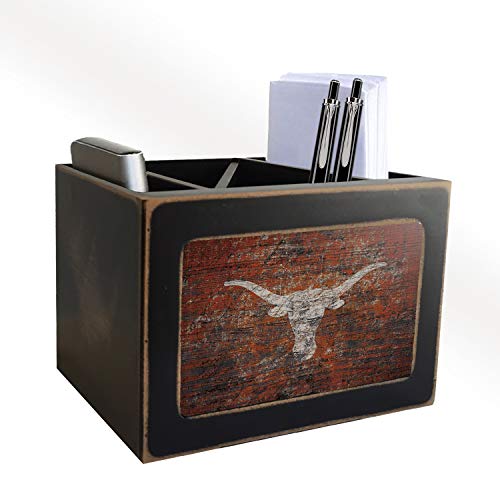 Fan Creations NCAA Texas Longhorns Distressed Team Logo Desktop Organizer with Color