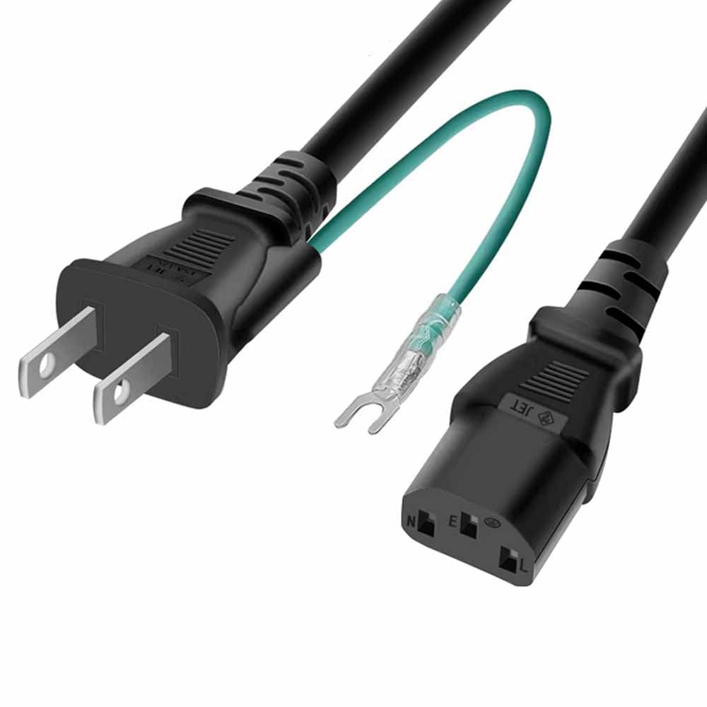 Amazon.co.jp: AC電源ケーブル アース線付き、2ピンプラグ to IEC C13