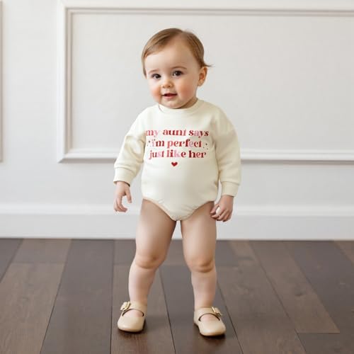 luethbiezx Infant Baby Girls Auntie Sweatshirt Romper My Aunt Says