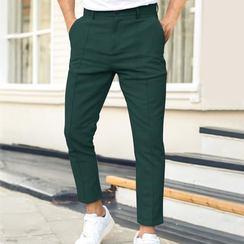 Men's Fall Cotton Dress Pants Classic Fit Slacks Lightweight Pants,Slim Fit Golf Trousers with Pockets2