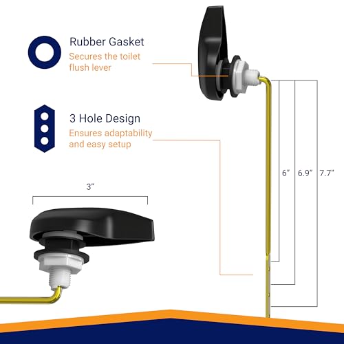 Image of Front Mount Toilet Handle Replacement, Compatible with American Standard, Kohler, TOTO, Gerber and Most Front Mount Toilet Tanks - Matte Black