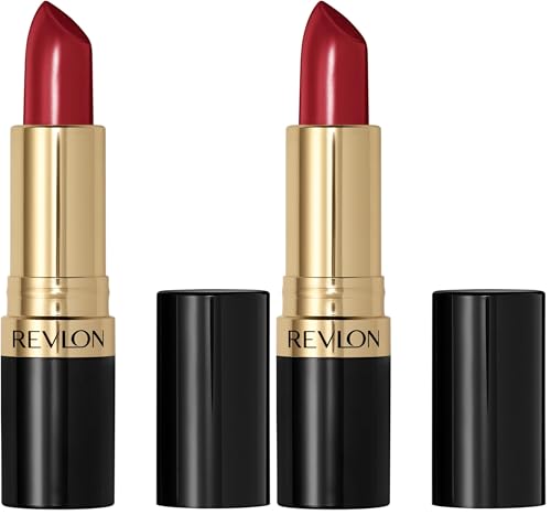 Image of Revlon Super Lustrous Lipstick, Creamy Formula For Soft, Fuller-Looking Lips, Moisturized Feel, 810 Uncut Ruby, 0.15 oz (Pack of 2)
