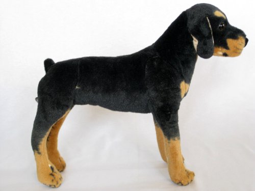 Wagner 1027 - Plüschtier Hund Rottweiler - stehend - 51 cm Kuschelhund Stofftier