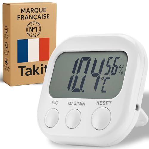 Thermomètre Interieur Hygromètre [MARQUE FRANCAISE] Haute Précision - Indicateur De Température Et D'humidité Numérique