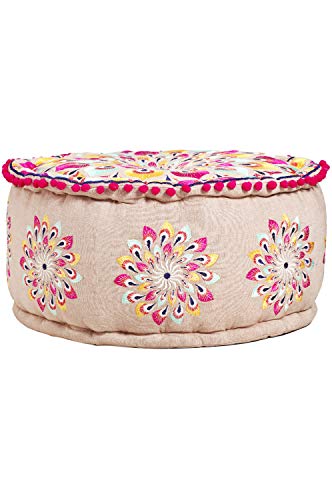 Runder Pouf Sitzpouf aus Baumwolle Azet -1- ø 50cm Rund Mit Füllung | Sitzkissen Bodenkissen Kissen Orientalisch… – Bild 5