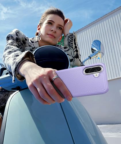 Image of FNTCASE for Galaxy A36-5G Phone Case - A56-5G Military Grade Drop Protection, 14ft Drop Tested, Screen Protector Included, Anti-Slip Matte Textured, TPU+PC Dual Layer Shockproof Cover (Light Purple)