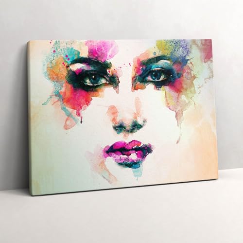 Visage de femme abstraite Toile Lumineuse pour Mur Vide 80x60cm Peinte