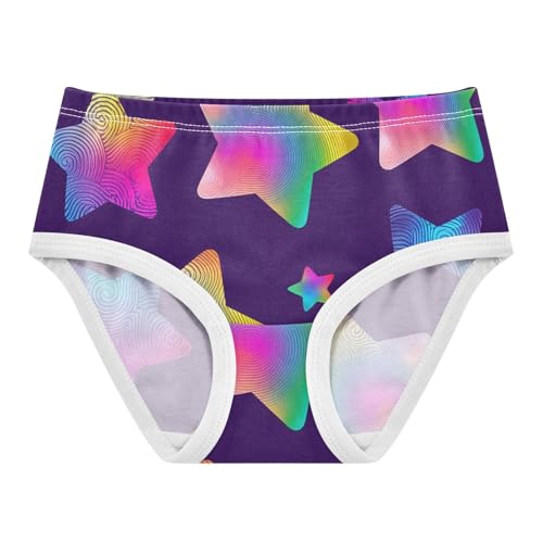 Vibrant Colorful Stars Purple Toddler Underwear Custom 2t Cotton Girl Panties Cute Aesthetic Briefs Kids Undies